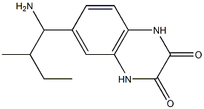 6-(1-amino-2-methylbutyl)-1,2,3,4-tetrahydroquinoxaline-2,3-dione Struktur