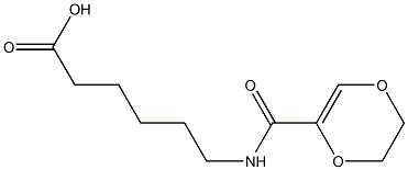 6-(5,6-dihydro-1,4-dioxin-2-ylformamido)hexanoic acid Struktur