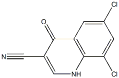 6,8-dichloro-4-oxo-1,4-dihydroquinoline-3-carbonitrile Struktur