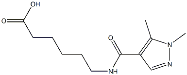 6-[(1,5-dimethyl-1H-pyrazol-4-yl)formamido]hexanoic acid Struktur