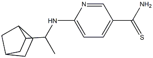 6-[(1-{bicyclo[2.2.1]heptan-2-yl}ethyl)amino]pyridine-3-carbothioamide Struktur