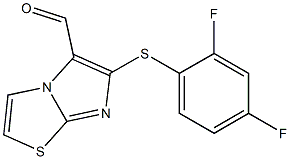 6-[(2,4-difluorophenyl)thio]imidazo[2,1-b][1,3]thiazole-5-carbaldehyde Struktur