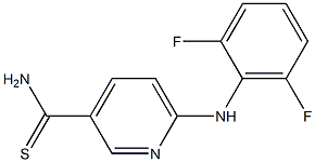 6-[(2,6-difluorophenyl)amino]pyridine-3-carbothioamide Struktur