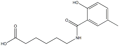 6-[(2-hydroxy-5-methylphenyl)formamido]hexanoic acid Struktur