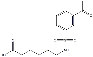 6-[(3-acetylbenzene)sulfonamido]hexanoic acid Struktur