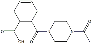 6-[(4-acetylpiperazin-1-yl)carbonyl]cyclohex-3-ene-1-carboxylic acid Struktur