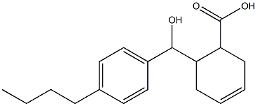 6-[(4-butylphenyl)(hydroxy)methyl]cyclohex-3-ene-1-carboxylic acid Struktur