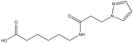 6-[3-(1H-pyrazol-1-yl)propanamido]hexanoic acid Struktur