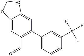 6-[3-(trifluoromethyl)phenyl]-1,3-benzodioxole-5-carbaldehyde Struktur