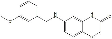 6-{[(3-methoxyphenyl)methyl]amino}-3,4-dihydro-2H-1,4-benzoxazin-3-one Struktur