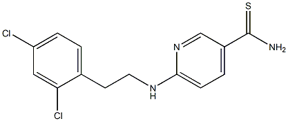 6-{[2-(2,4-dichlorophenyl)ethyl]amino}pyridine-3-carbothioamide Struktur