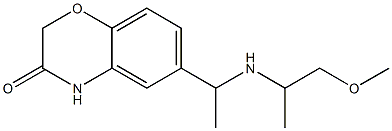 6-{1-[(1-methoxypropan-2-yl)amino]ethyl}-3,4-dihydro-2H-1,4-benzoxazin-3-one Struktur