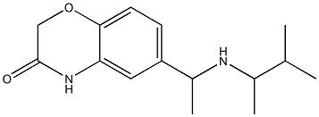 6-{1-[(3-methylbutan-2-yl)amino]ethyl}-3,4-dihydro-2H-1,4-benzoxazin-3-one Struktur