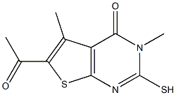 6-acetyl-2-mercapto-3,5-dimethylthieno[2,3-d]pyrimidin-4(3H)-one Struktur