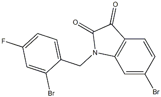 6-bromo-1-[(2-bromo-4-fluorophenyl)methyl]-2,3-dihydro-1H-indole-2,3-dione Struktur