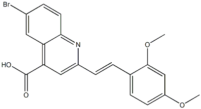 6-bromo-2-[(E)-2-(2,4-dimethoxyphenyl)vinyl]quinoline-4-carboxylic acid Struktur