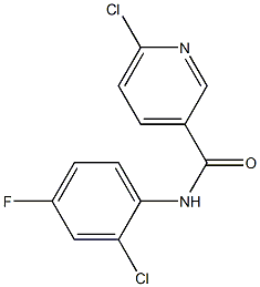 6-chloro-N-(2-chloro-4-fluorophenyl)pyridine-3-carboxamide Struktur