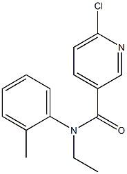 6-chloro-N-ethyl-N-(2-methylphenyl)pyridine-3-carboxamide Struktur