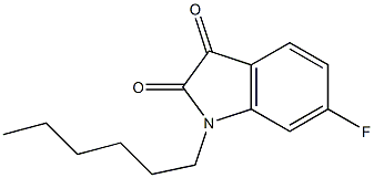 6-fluoro-1-hexyl-2,3-dihydro-1H-indole-2,3-dione Struktur