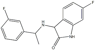 6-fluoro-3-{[1-(3-fluorophenyl)ethyl]amino}-2,3-dihydro-1H-indol-2-one Struktur