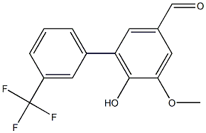 6-hydroxy-5-methoxy-3'-(trifluoromethyl)-1,1'-biphenyl-3-carbaldehyde Struktur