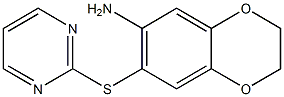 7-(pyrimidin-2-ylsulfanyl)-2,3-dihydro-1,4-benzodioxin-6-amine Struktur