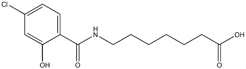 7-[(4-chloro-2-hydroxyphenyl)formamido]heptanoic acid Struktur