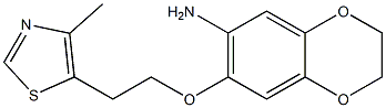 7-[2-(4-methyl-1,3-thiazol-5-yl)ethoxy]-2,3-dihydro-1,4-benzodioxin-6-amine Struktur