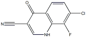 7-chloro-8-fluoro-4-oxo-1,4-dihydroquinoline-3-carbonitrile Struktur