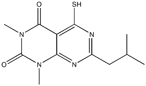 7-isobutyl-5-mercapto-1,3-dimethylpyrimido[4,5-d]pyrimidine-2,4(1H,3H)-dione Struktur