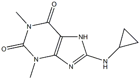 8-(cyclopropylamino)-1,3-dimethyl-2,3,6,7-tetrahydro-1H-purine-2,6-dione Struktur