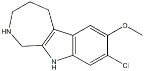 8-chloro-7-methoxy-1H,2H,3H,4H,5H,10H-azepino[3,4-b]indole Struktur