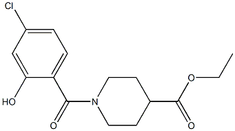 ethyl 1-[(4-chloro-2-hydroxyphenyl)carbonyl]piperidine-4-carboxylate Struktur