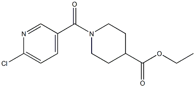 ethyl 1-[(6-chloropyridin-3-yl)carbonyl]piperidine-4-carboxylate Struktur