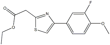 ethyl 2-[4-(3-fluoro-4-methoxyphenyl)-1,3-thiazol-2-yl]acetate Struktur