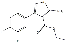 ethyl 2-amino-4-(3,4-difluorophenyl)thiophene-3-carboxylate Struktur