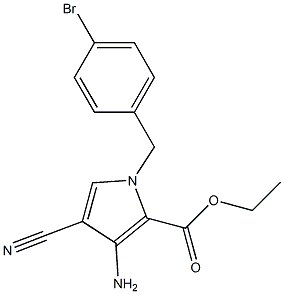 ethyl 3-amino-1-[(4-bromophenyl)methyl]-4-cyano-1H-pyrrole-2-carboxylate Struktur