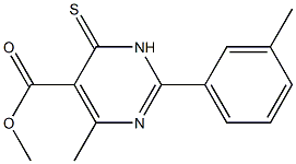 methyl 4-methyl-2-(3-methylphenyl)-6-thioxo-1,6-dihydropyrimidine-5-carboxylate Struktur