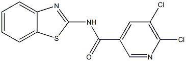 N-(1,3-benzothiazol-2-yl)-5,6-dichloropyridine-3-carboxamide Struktur