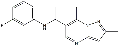 N-(1-{2,7-dimethylpyrazolo[1,5-a]pyrimidin-6-yl}ethyl)-3-fluoroaniline Struktur