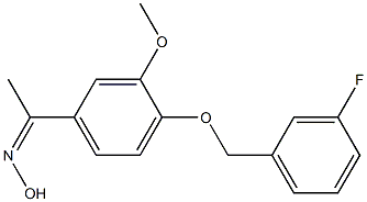 N-(1-{4-[(3-fluorophenyl)methoxy]-3-methoxyphenyl}ethylidene)hydroxylamine Struktur