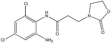 N-(2-amino-4,6-dichlorophenyl)-3-(2-oxo-1,3-oxazolidin-3-yl)propanamide Struktur