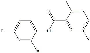 N-(2-bromo-4-fluorophenyl)-2,5-dimethylbenzamide Struktur