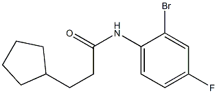 N-(2-bromo-4-fluorophenyl)-3-cyclopentylpropanamide Struktur