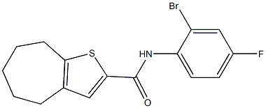 N-(2-bromo-4-fluorophenyl)-4H,5H,6H,7H,8H-cyclohepta[b]thiophene-2-carboxamide Struktur