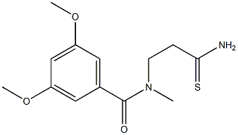 N-(2-carbamothioylethyl)-3,5-dimethoxy-N-methylbenzamide Struktur