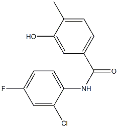 N-(2-chloro-4-fluorophenyl)-3-hydroxy-4-methylbenzamide Struktur