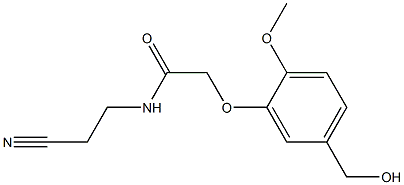 N-(2-cyanoethyl)-2-[5-(hydroxymethyl)-2-methoxyphenoxy]acetamide Struktur