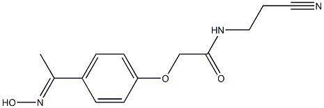 N-(2-cyanoethyl)-2-{4-[(1E)-N-hydroxyethanimidoyl]phenoxy}acetamide Struktur