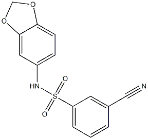 N-(2H-1,3-benzodioxol-5-yl)-3-cyanobenzene-1-sulfonamide Struktur